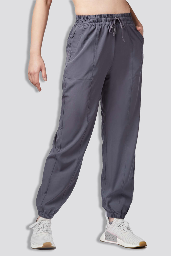 womens hiking cargo pants grey front