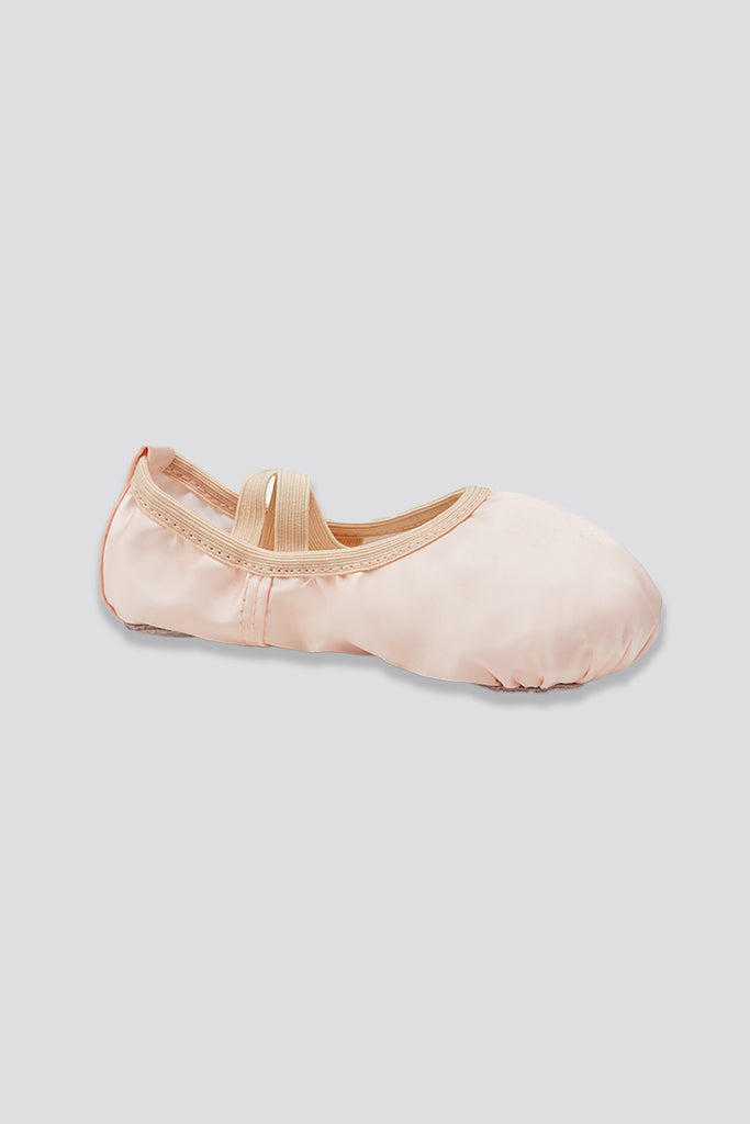 satin ballet slippers side view