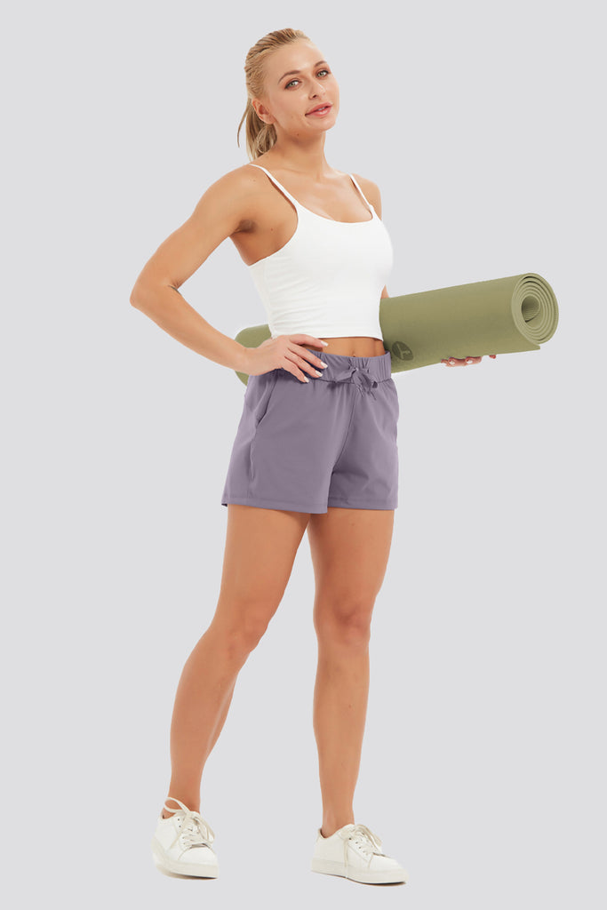 running shorts with phone pocket Grayish Purple
