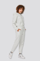 cotton joggers women white front view