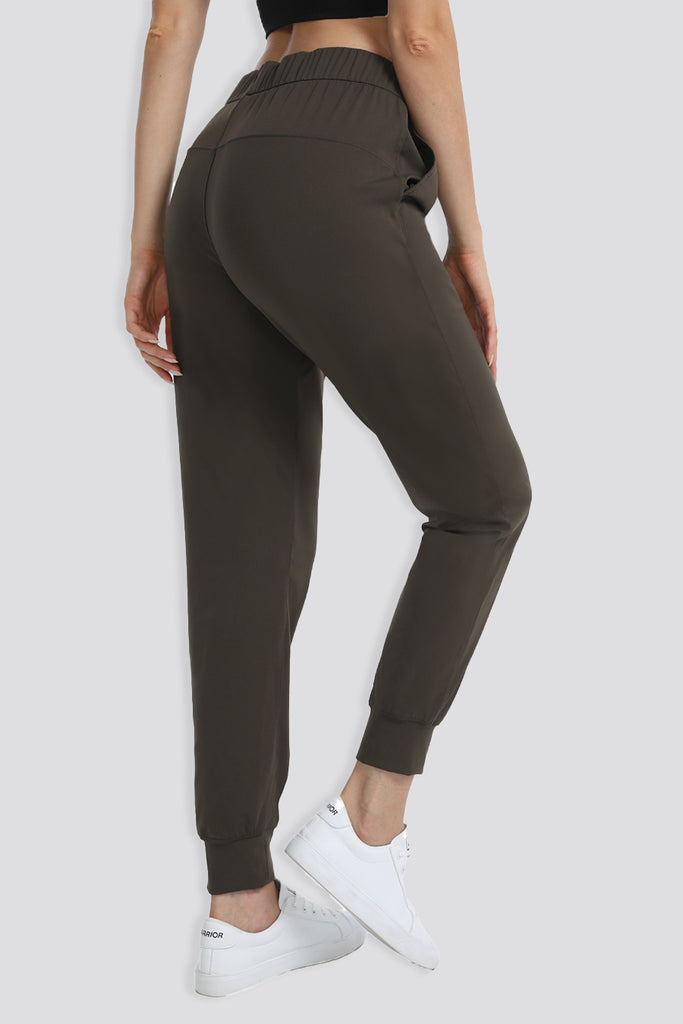 high waisted joggers Dark Olive back view