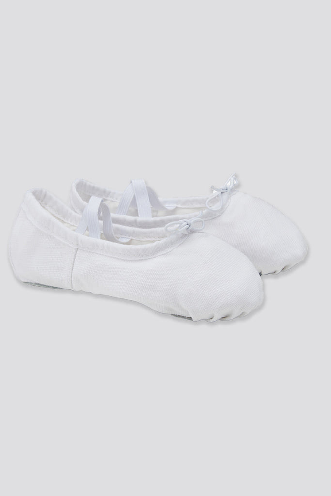 canvas ballet shoes white
