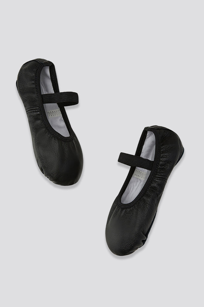 leather ballet shoes black side view
