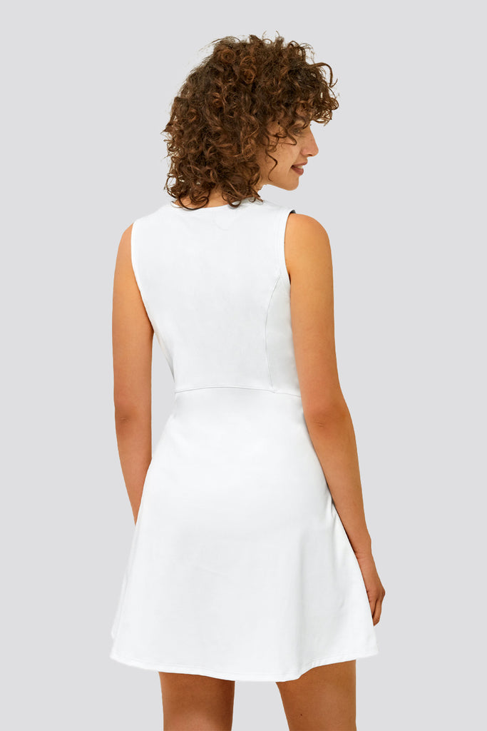 tennis dress with shorts white back view