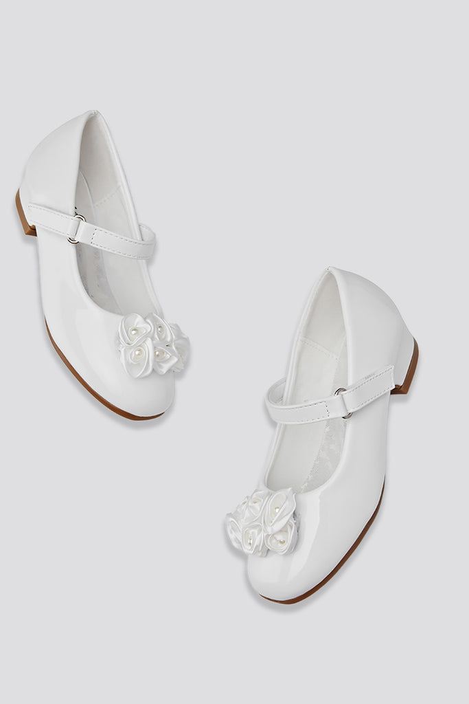 mary jane low heel shoes white side view