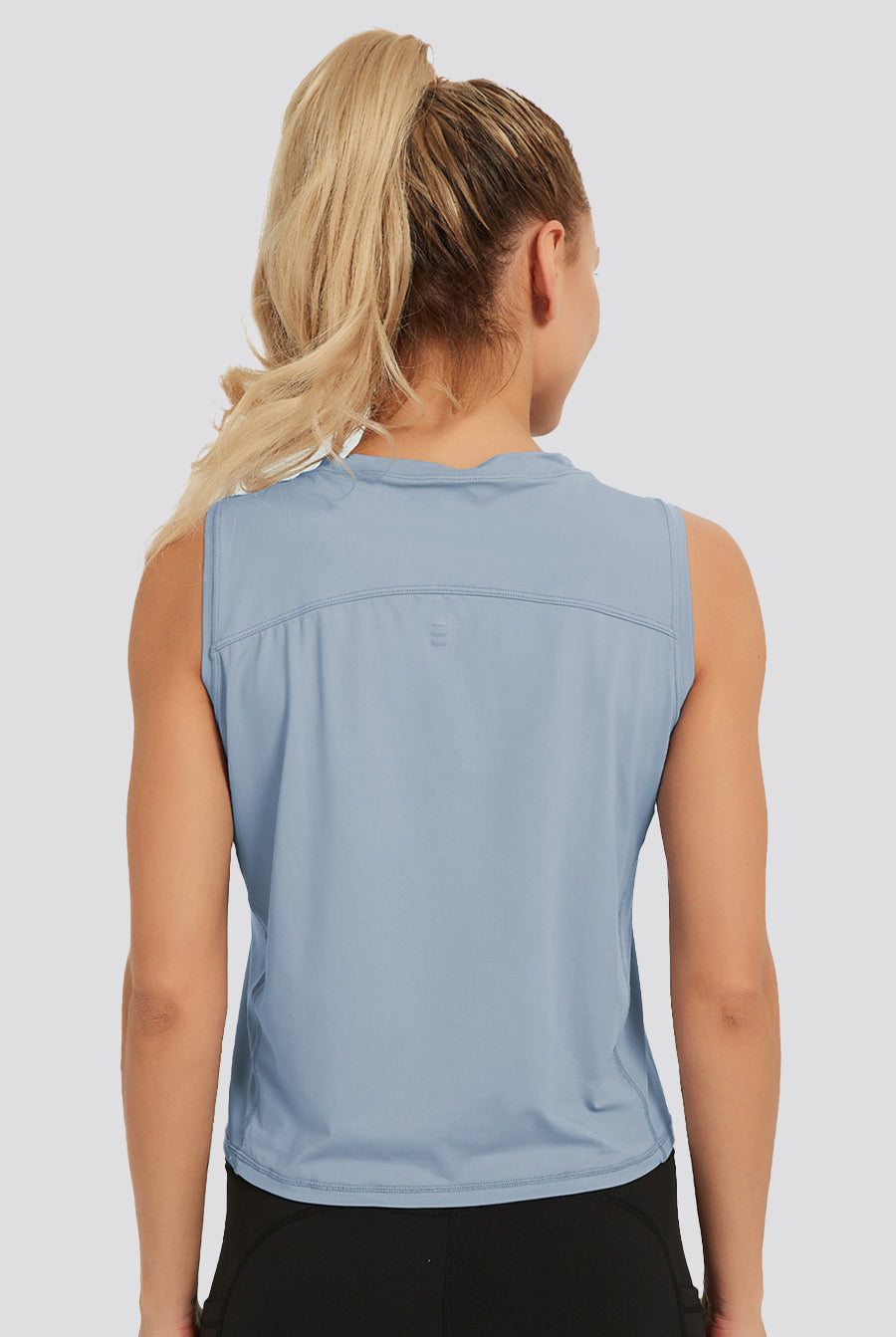 womens sleeves workout tops blue