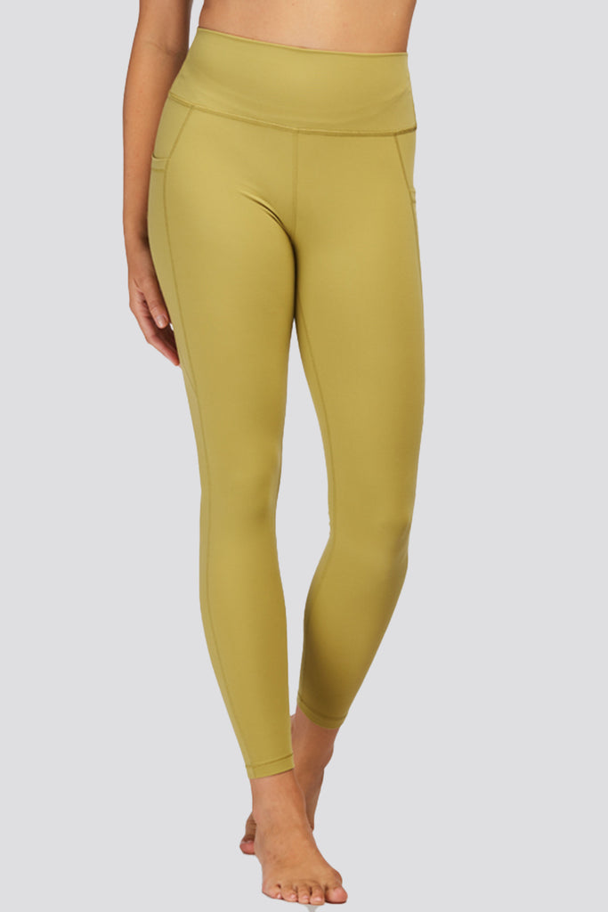 high waisted yoga pants Golden Lime