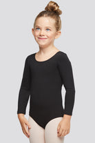 black long sleeve leotard front view