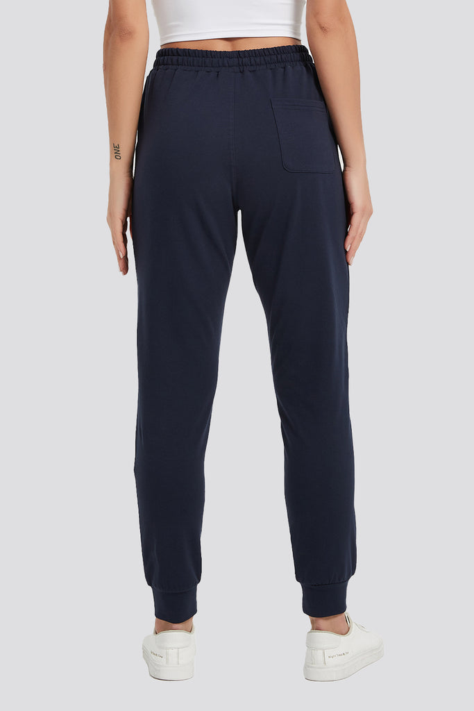 cotton joggers Navy back view