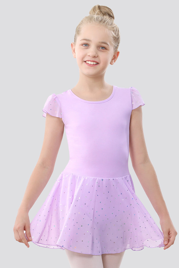 ballet leotard with skirt Purple front view