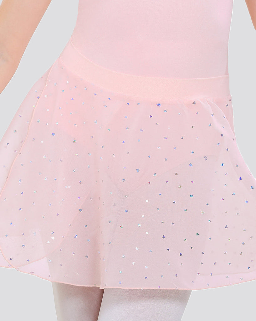ballet chiffon skirt pink shiny front