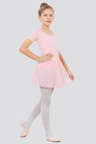 ballet chiffon skirt pink shiny side