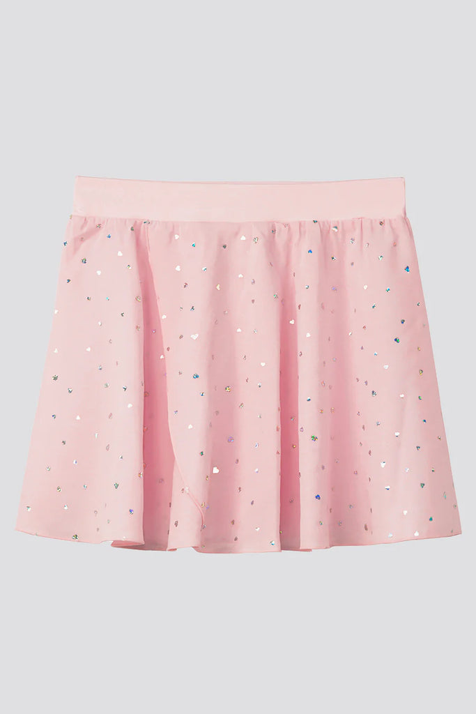 ballet chiffon skirt pink shiny front