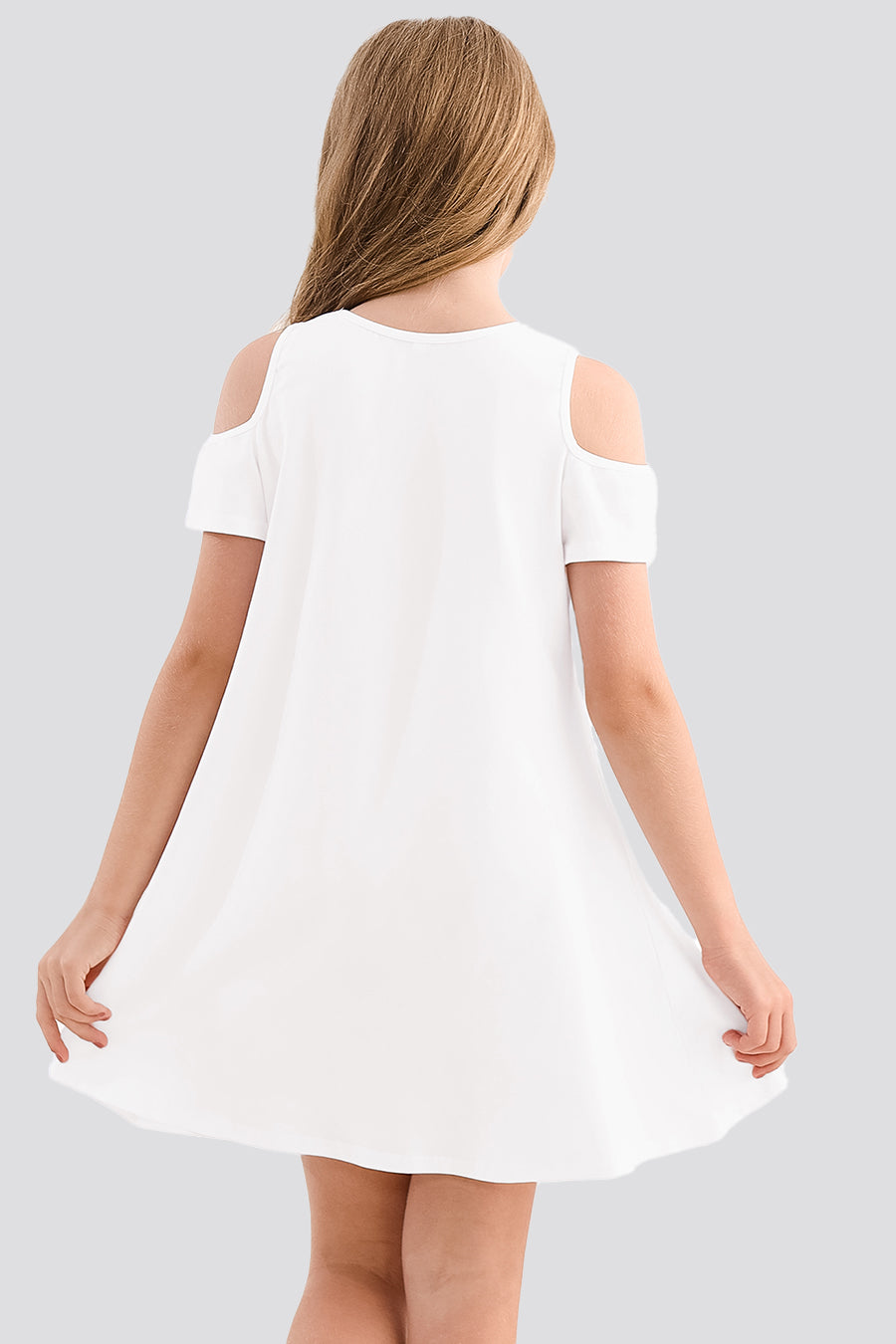 Cold shoulder white dress best sale