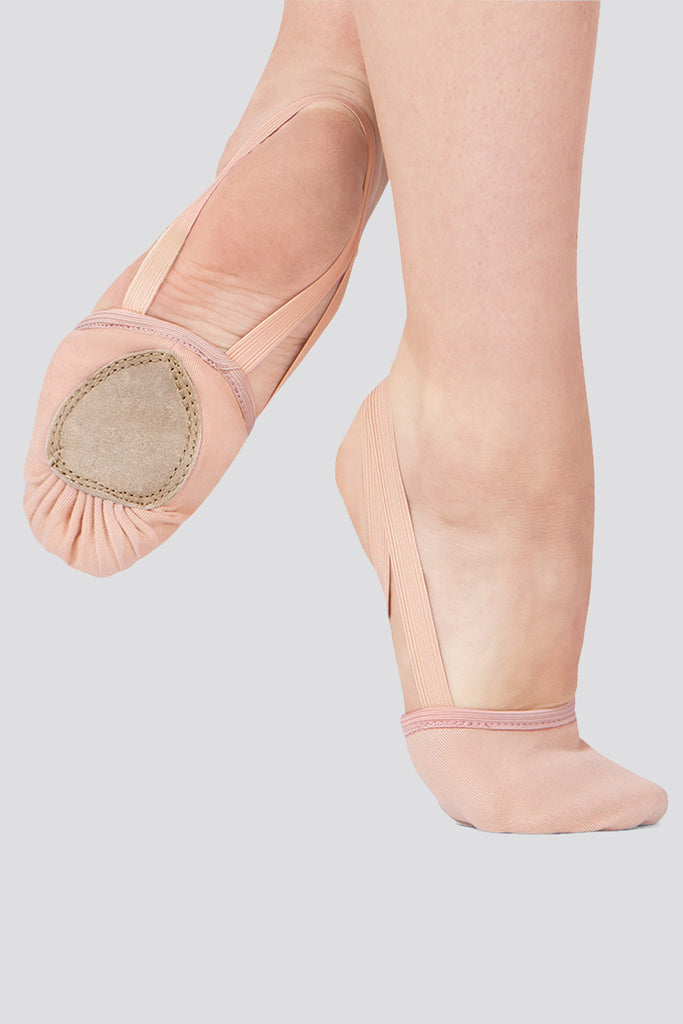 half soles dance shoes ballet pink front view