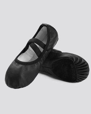 Black Leather Ballet Shoes | Girls Premium Split Sole Dance