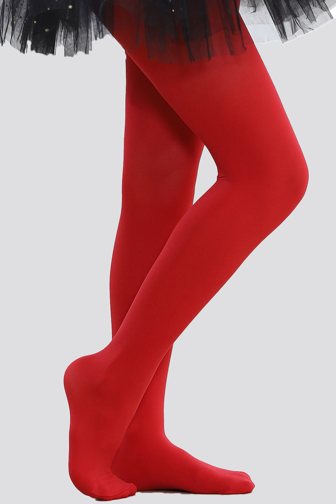 toddler ballet tights red side view