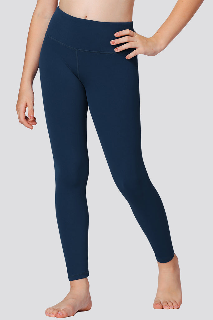girls athletic pants Navy front