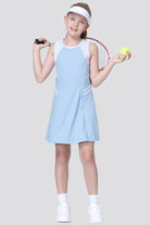 girls tennis dress Blue front view 