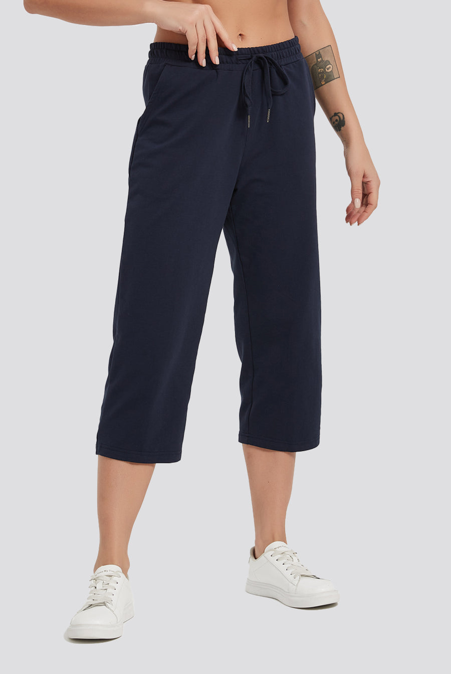 capri pants for women navy front view